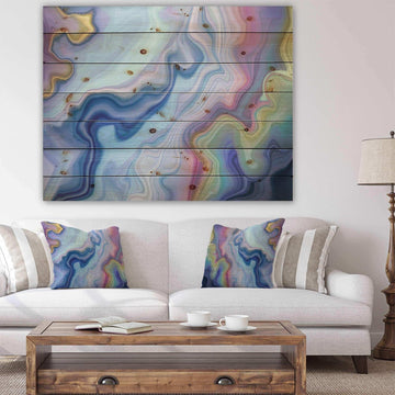 Abstract marbled - Stone Photographic Print on Natural Pine Wood